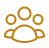 it's a yellow vector of happy guests which has 3 user icon 